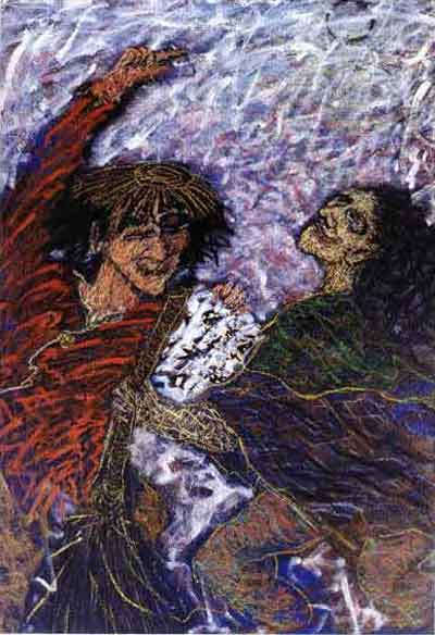 Hanshan et Shide peints par Reikai Vendetti