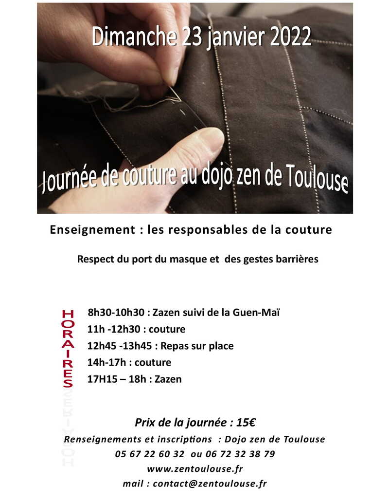 Journe Couture du Kesa au dojo Zen de Toulouse