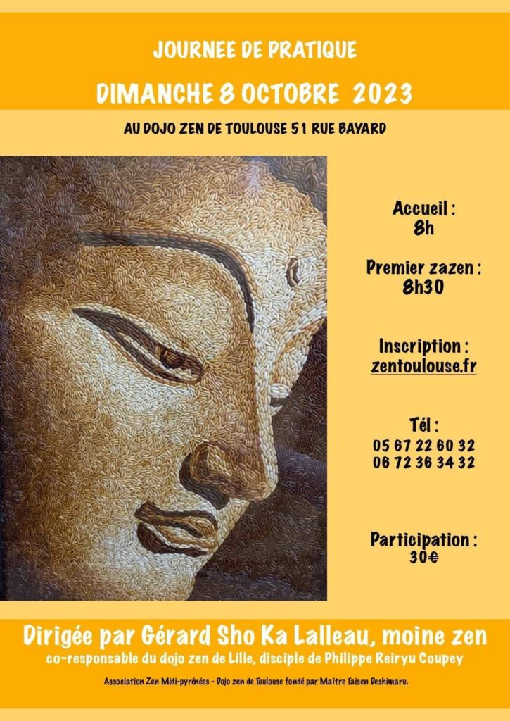 Journée de zazen au Dojo zen de Toulouse dirigée par Gérard Sho Ka Lalleau, disciple de Philippe Reiryu Coupey