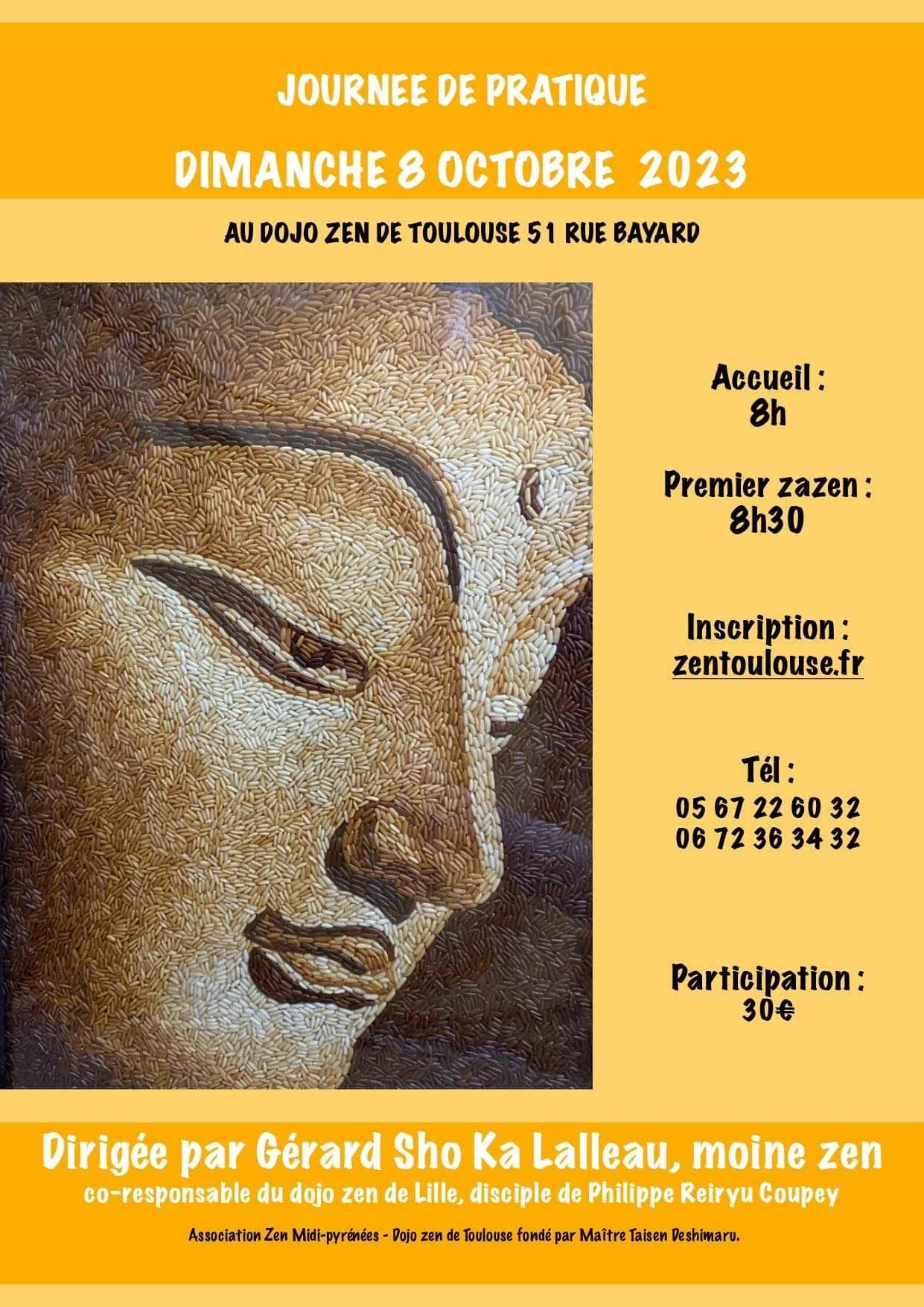 Journée de zazen au Dojo zen de Toulouse dirigée par Gérard Sho Ka Lalleau, disciple de Philippe Reiryu Coupey