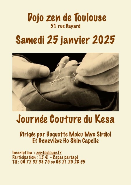 Journée de couture au Dojo Zen de Toulouse 25 janvier 2025