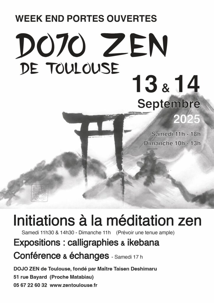 WEEK END PORTES OUVERTES DOJO ZEN TOULOUSE