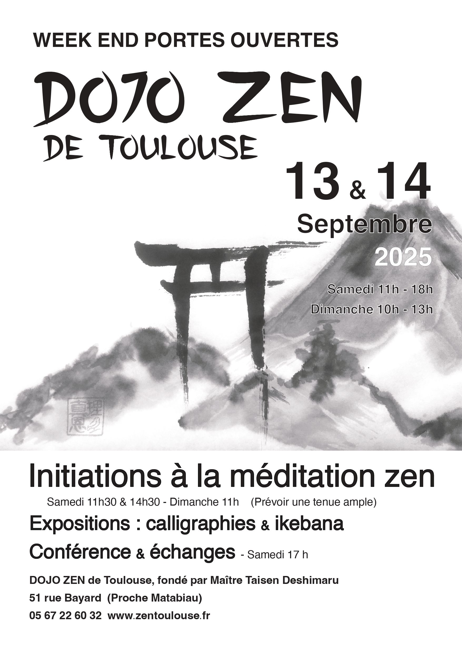 WEEK END PORTES OUVERTES DOJO ZEN TOULOUSE