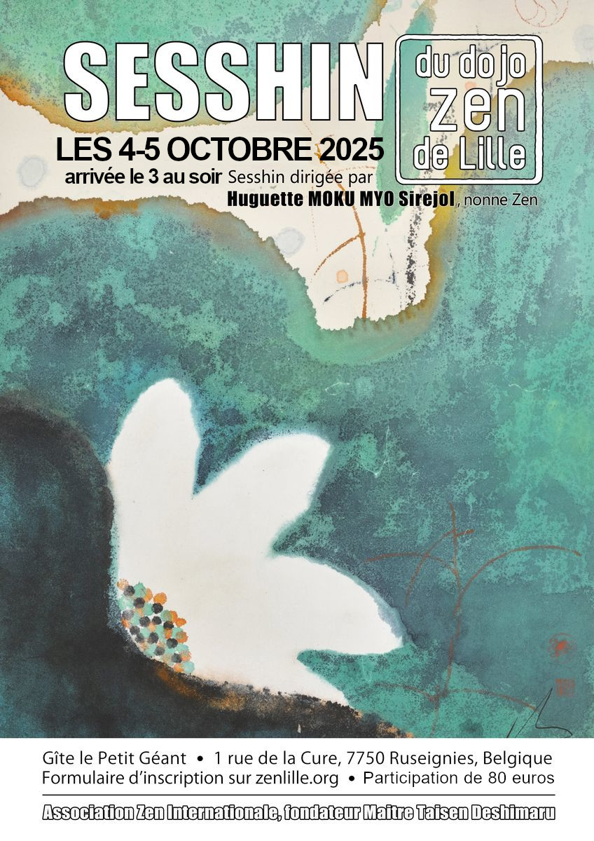 sesshin dojo Lille en Belgique avec Huguette Moku Myo Sirejol 4 & 5 octobre 2025