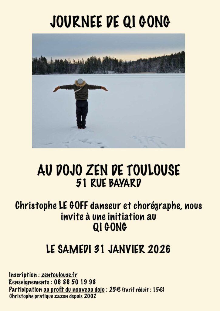 Qi Gong. Animation autour du Qi Gong au dojo zen de Toulouse le samedi 31 Janvier 2026