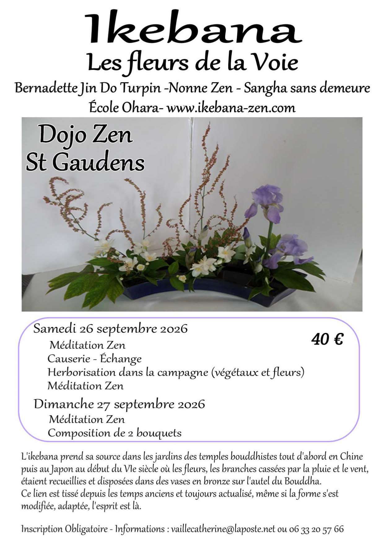 session découverte de l'Ikebana avec Bernadette Jin Do Turpin